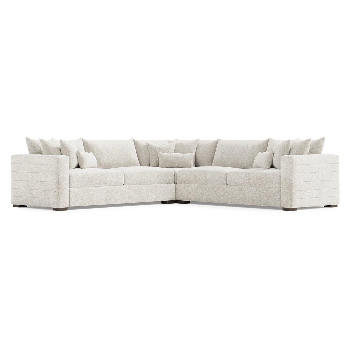 Helena Fabric Sectional Wood Foot