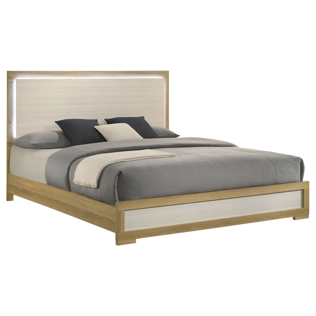 Hyland Panel Bed with LED Lighting - galleria furniture outlet