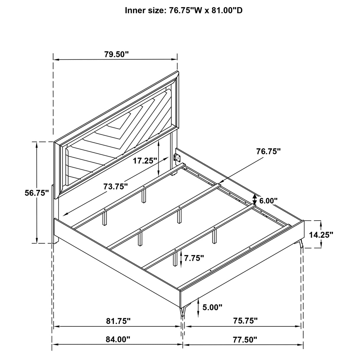 Cassia Panel Bed with LED Lighting