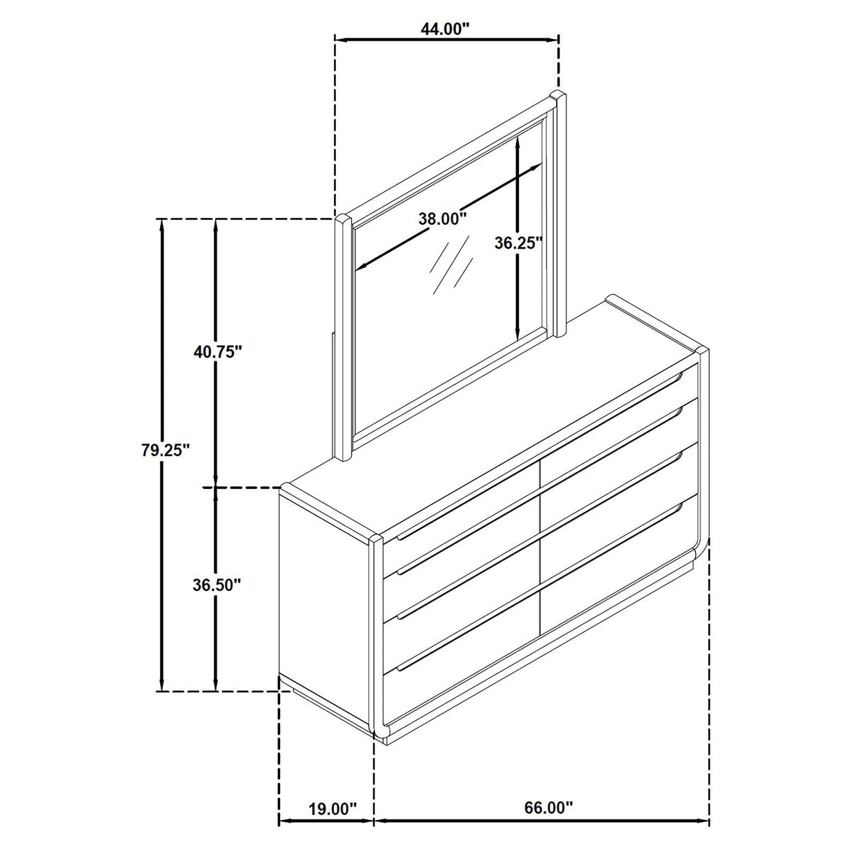 Leandro Dresser with Mirror - galleria furniture outlet