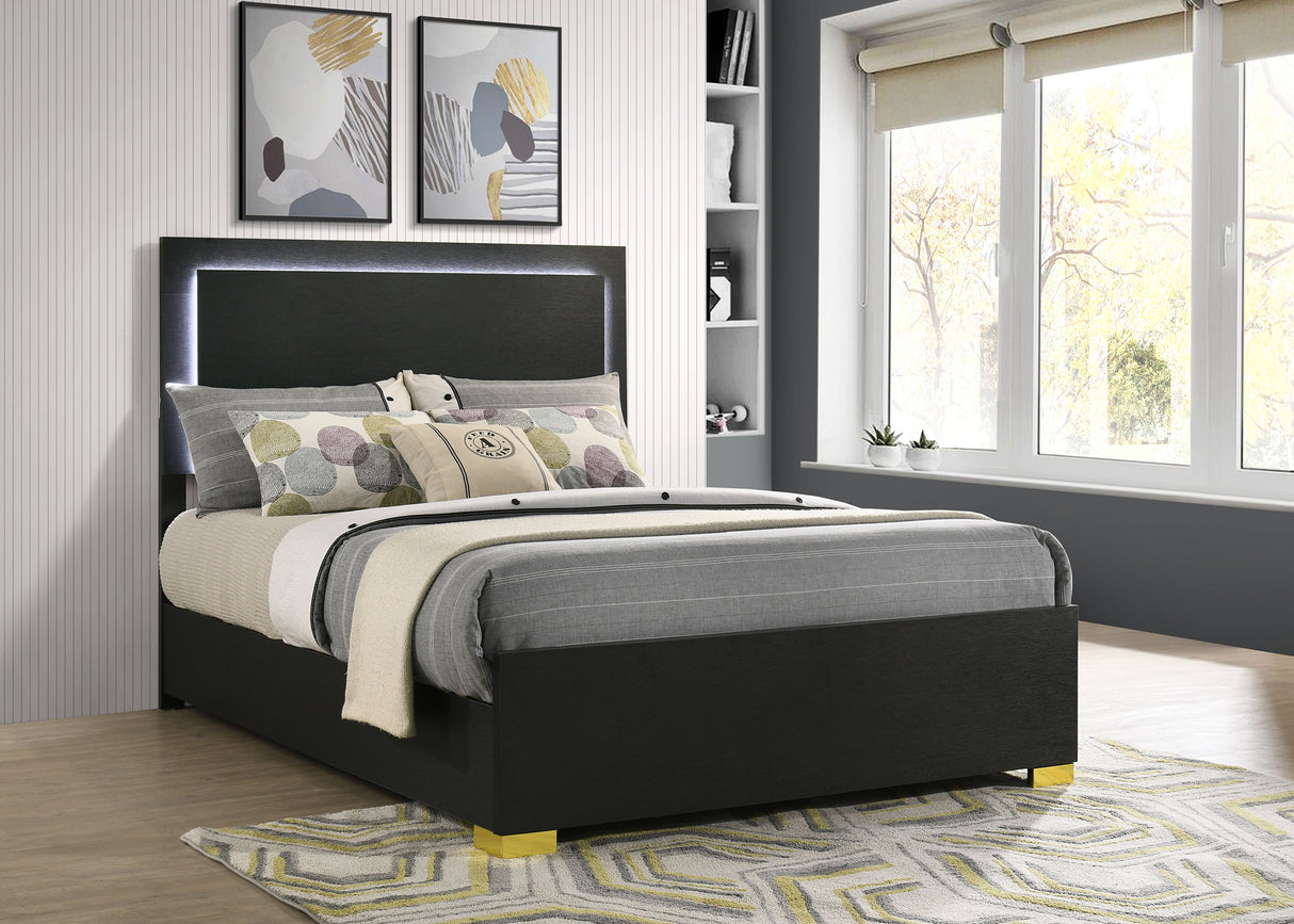Marceline Panel Bed with LED Lighting - galleria furniture outlet