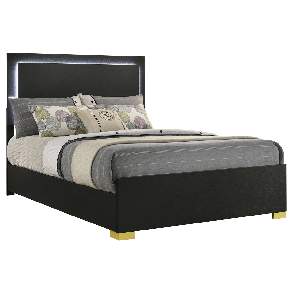Marceline Panel Bed with LED Lighting - galleria furniture outlet