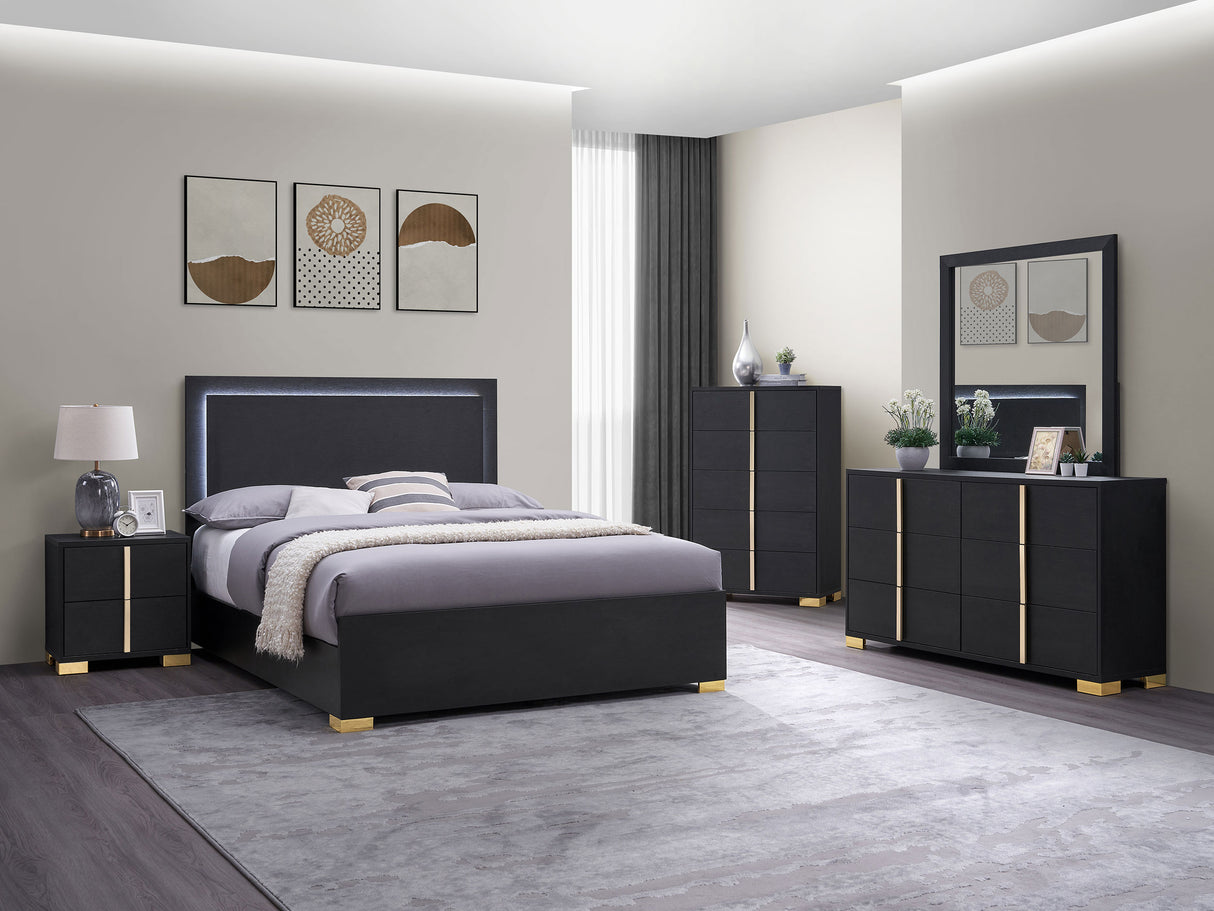 Marceline Panel Bed with LED Lighting