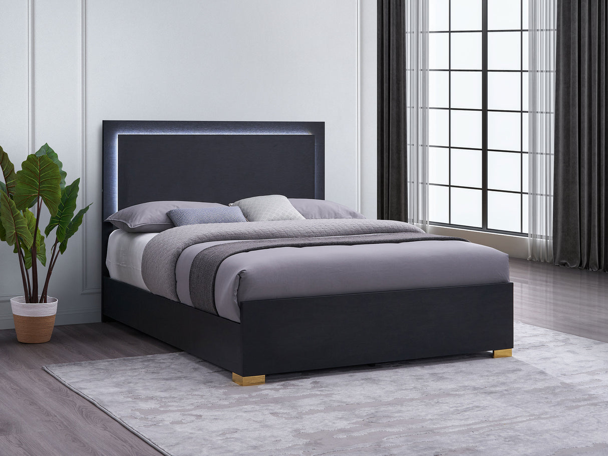 Marceline Panel Bed with LED Lighting - galleria furniture outlet