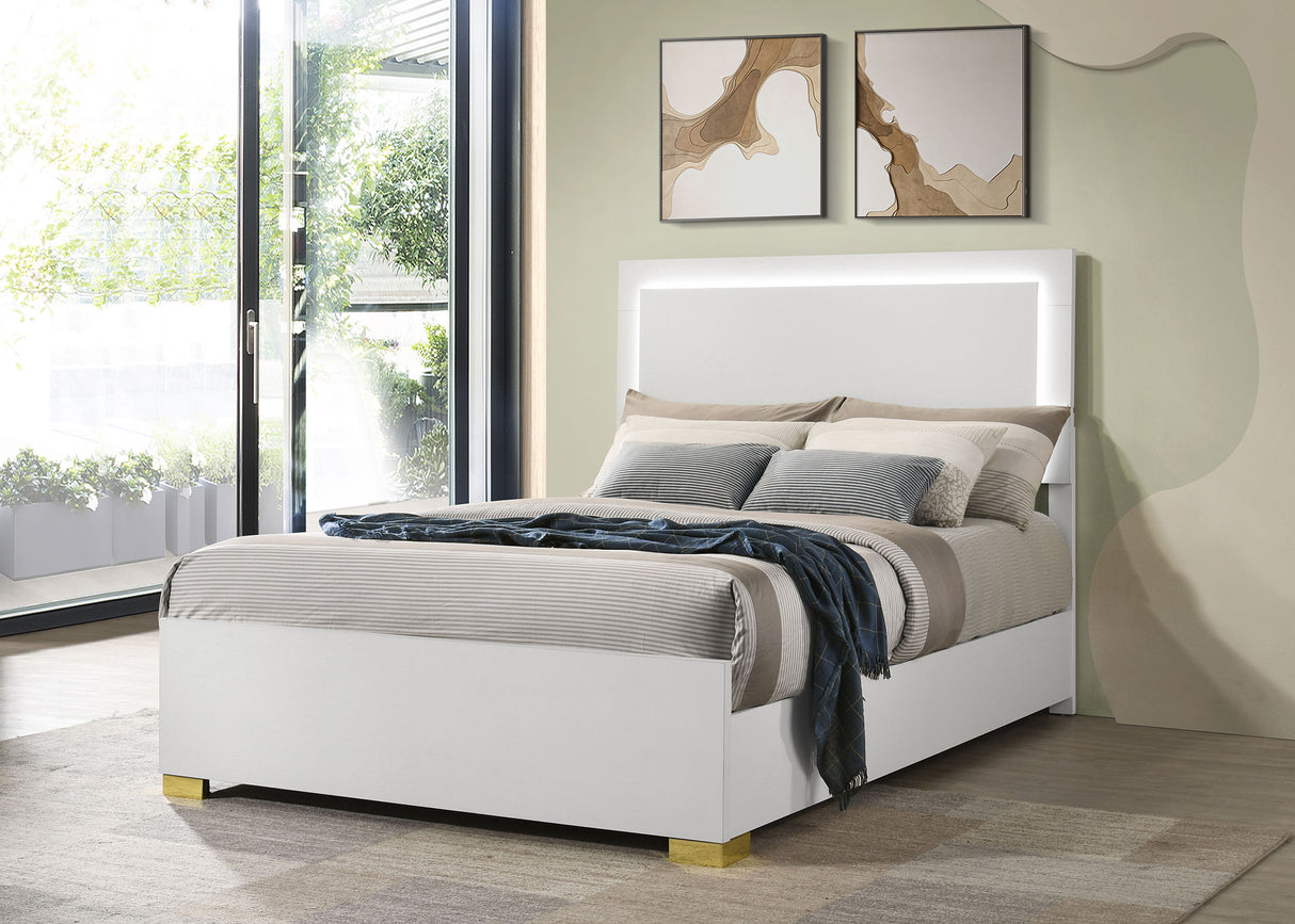 Marceline Panel Bed with LED Lighting - galleria furniture outlet