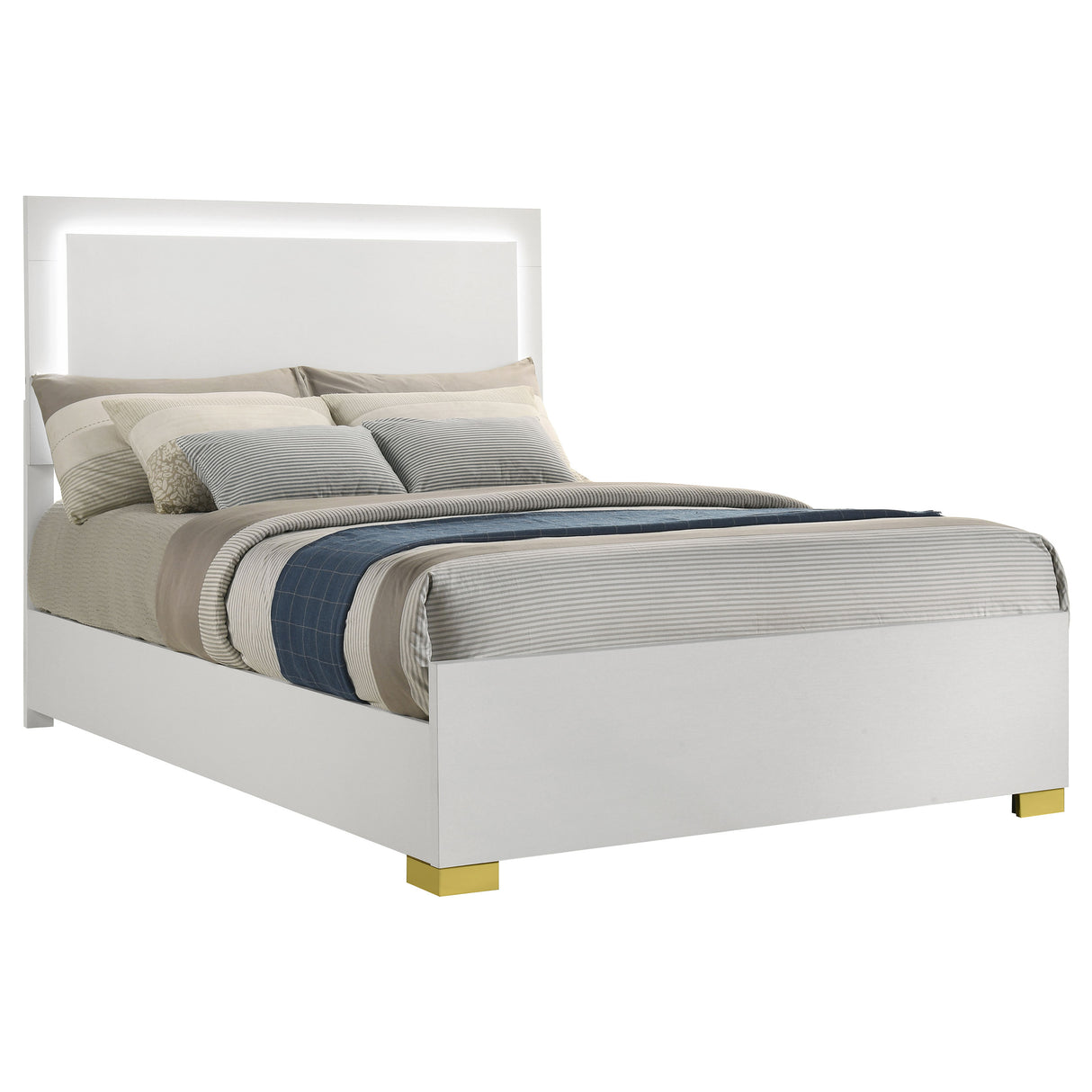 Marceline Panel Bed with LED Lighting - galleria furniture outlet