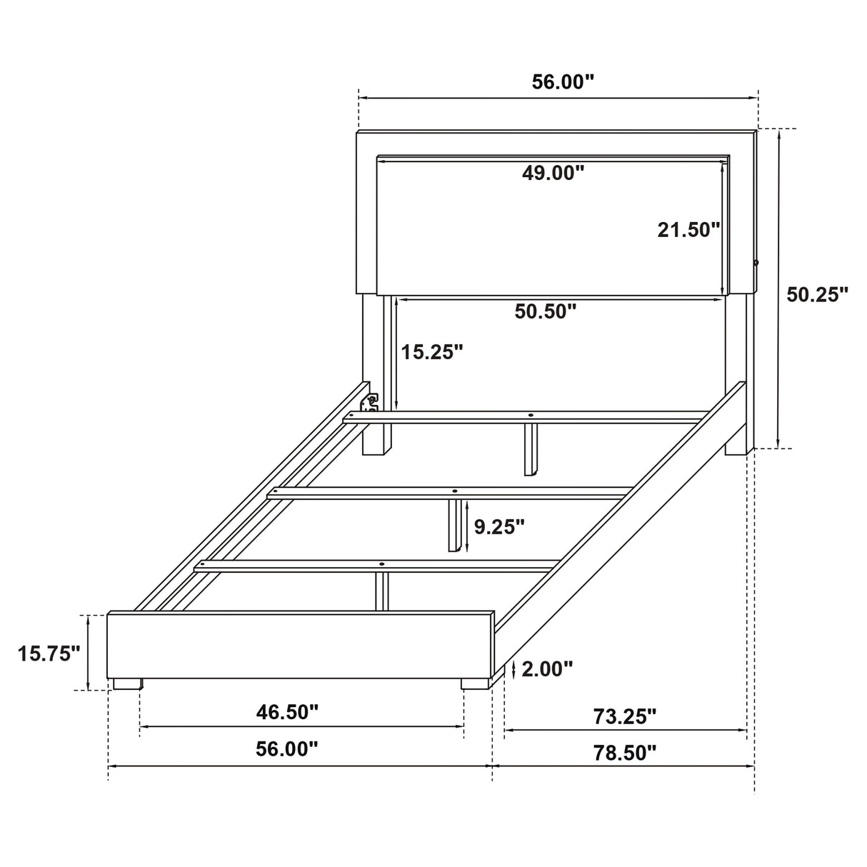 Marceline Panel Bed with LED Lighting
