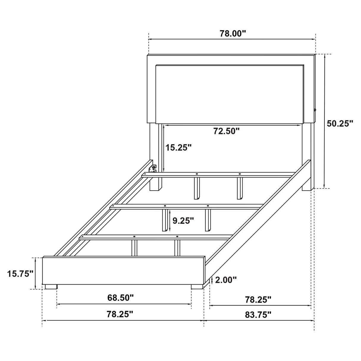 Marceline Panel Bed with LED Lighting