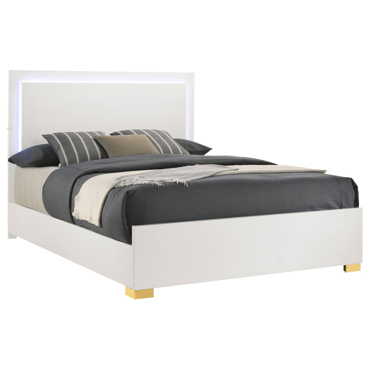 Marceline Panel Bed with LED Lighting - galleria furniture outlet