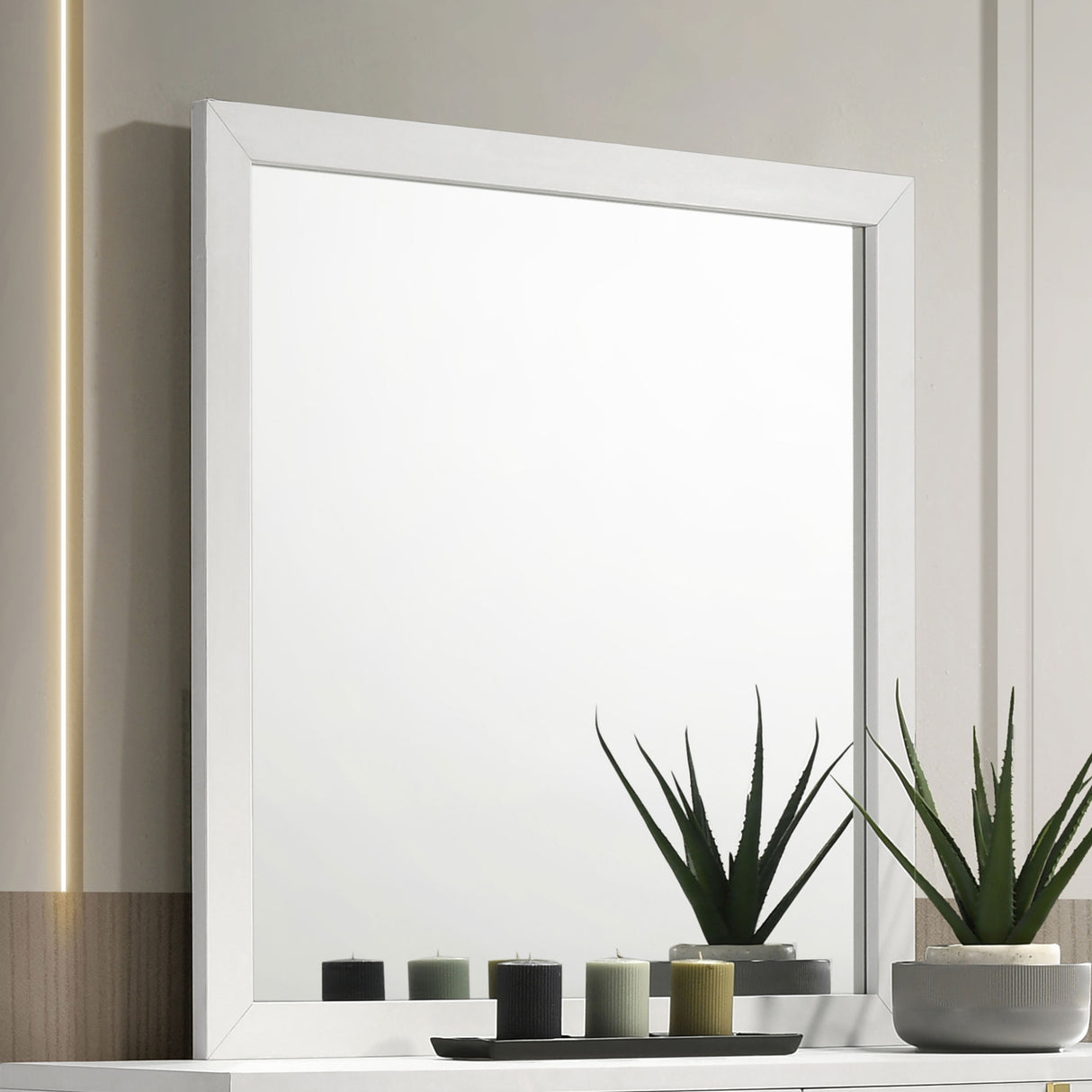 Marceline Dresser Mirror White - galleria furniture outlet