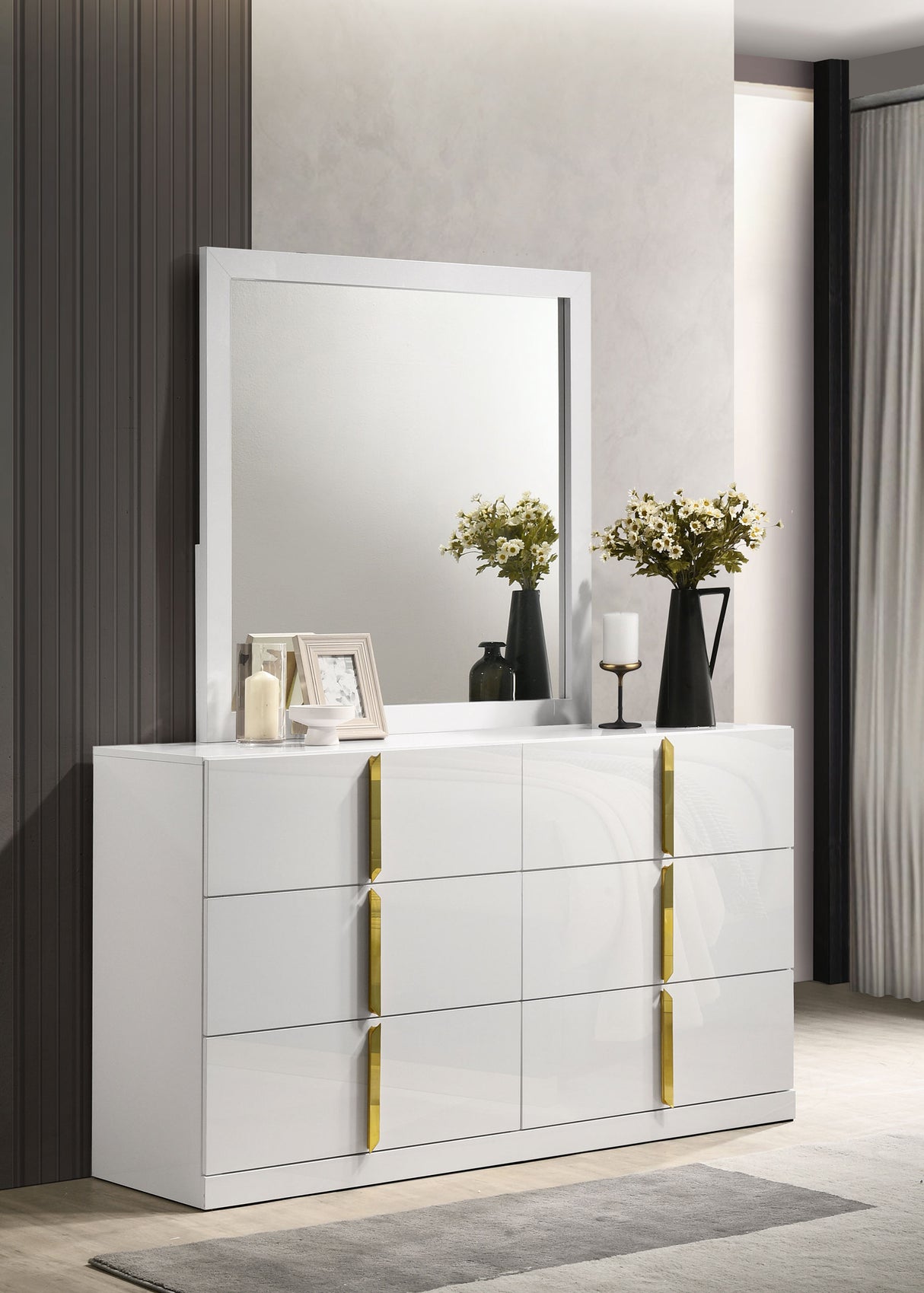 Ines Dresser with Mirror - galleria furniture outlet