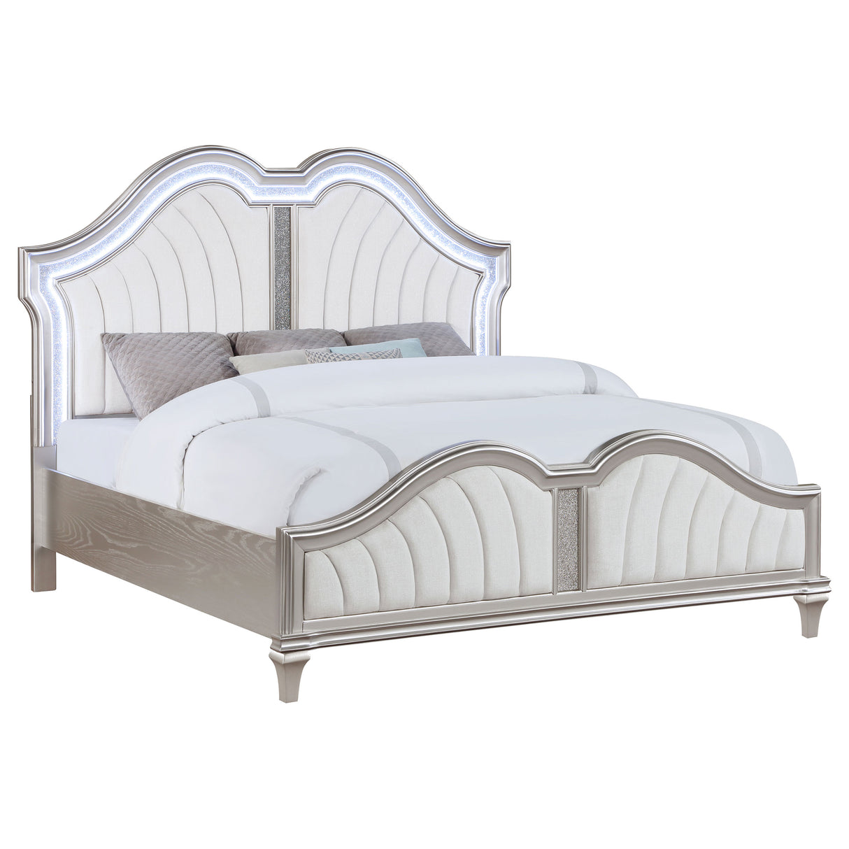 Evangeline Panel Bed with LED Lighting - galleria furniture outlet
