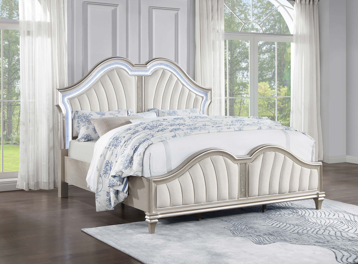 Evangeline Panel Bed with LED Lighting - galleria furniture outlet