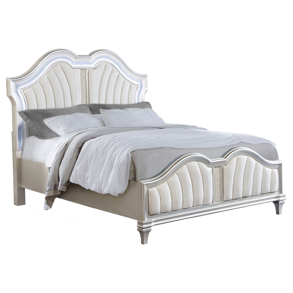 Evangeline Panel Bed with LED Lighting - galleria furniture outlet