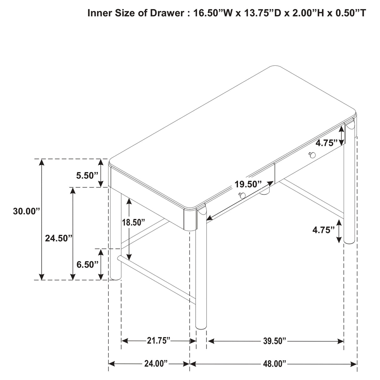 Arini Makeup Vanity Table with Wall Mirror