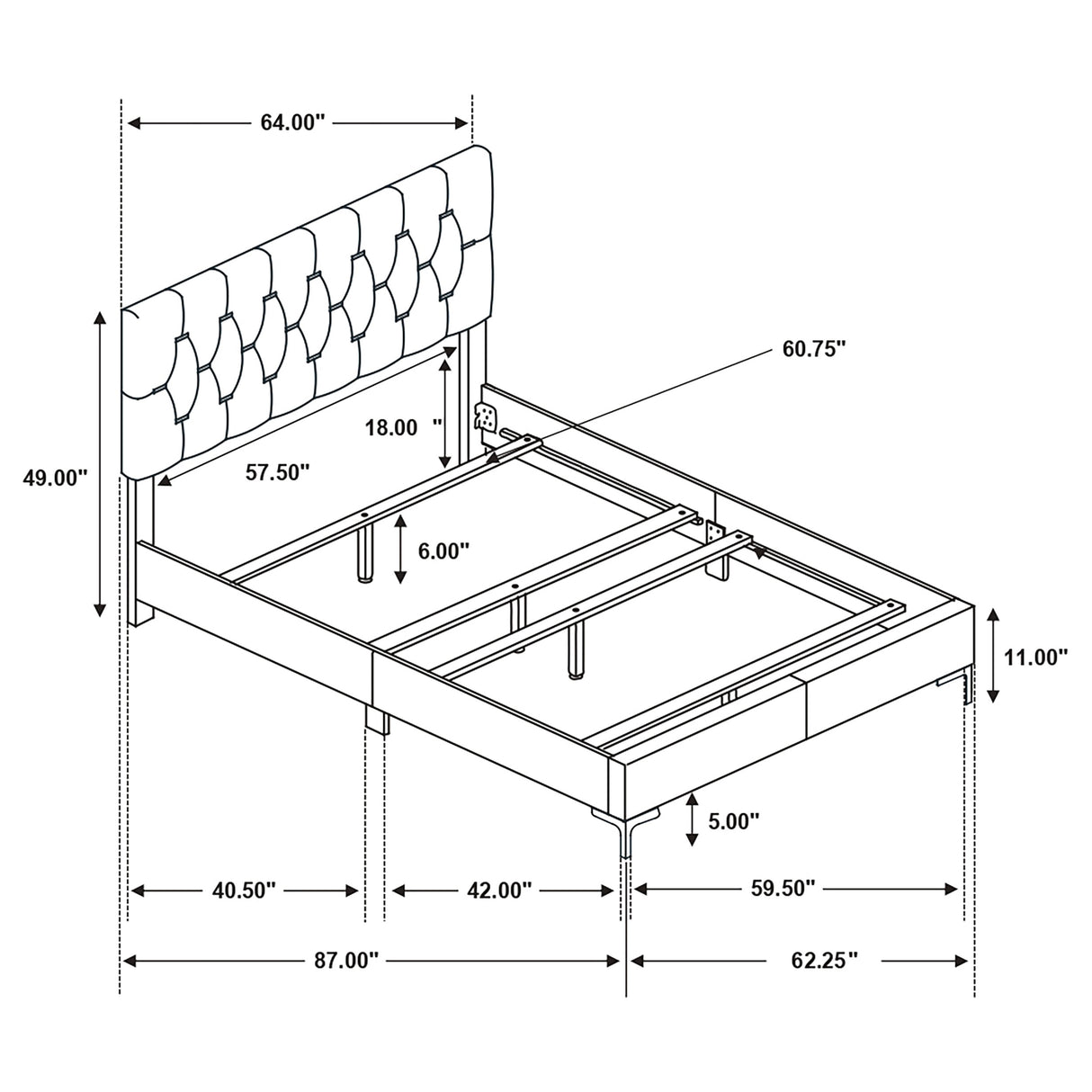 Kendall Panel Bed Black