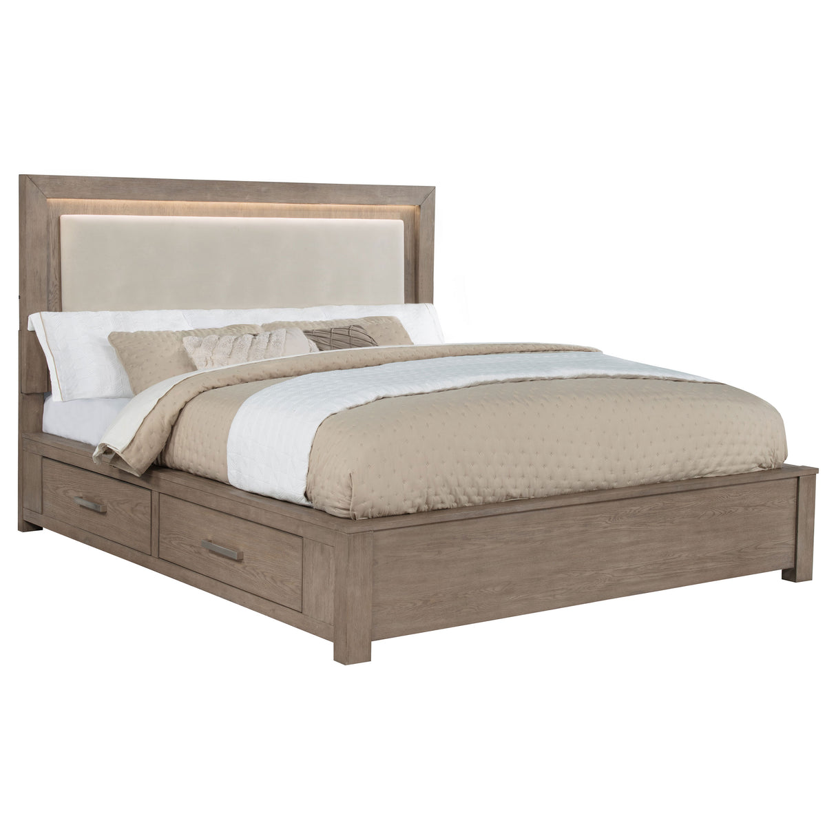 Kenora Panel Platform Storage Bed with LED Lighting