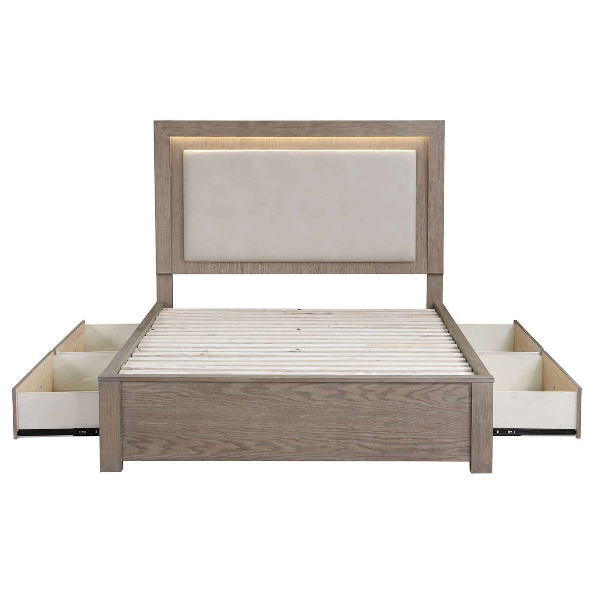 Kenora Panel Platform Storage Bed with LED Lighting - galleria furniture outlet