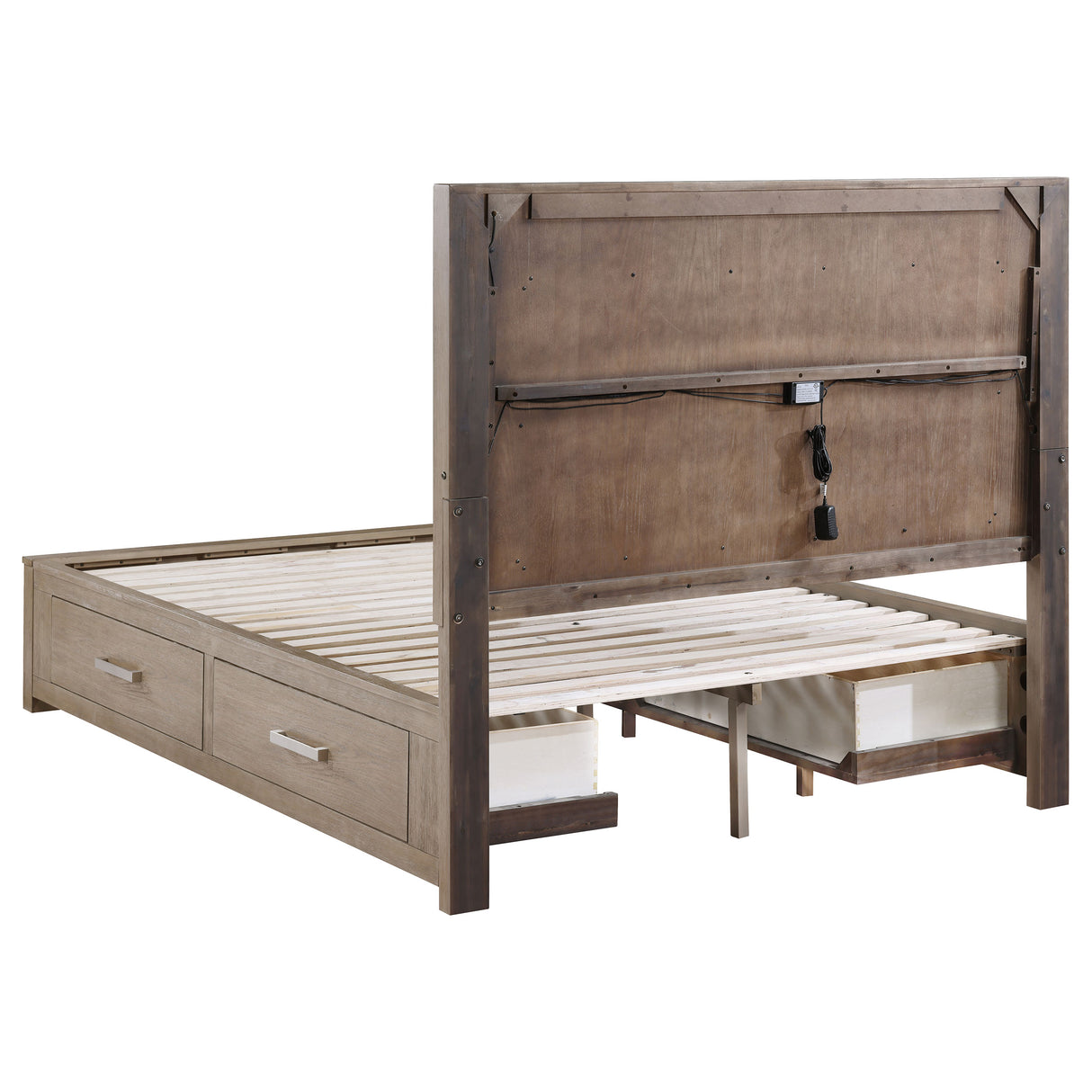 Kenora Panel Platform Storage Bed with LED Lighting - galleria furniture outlet