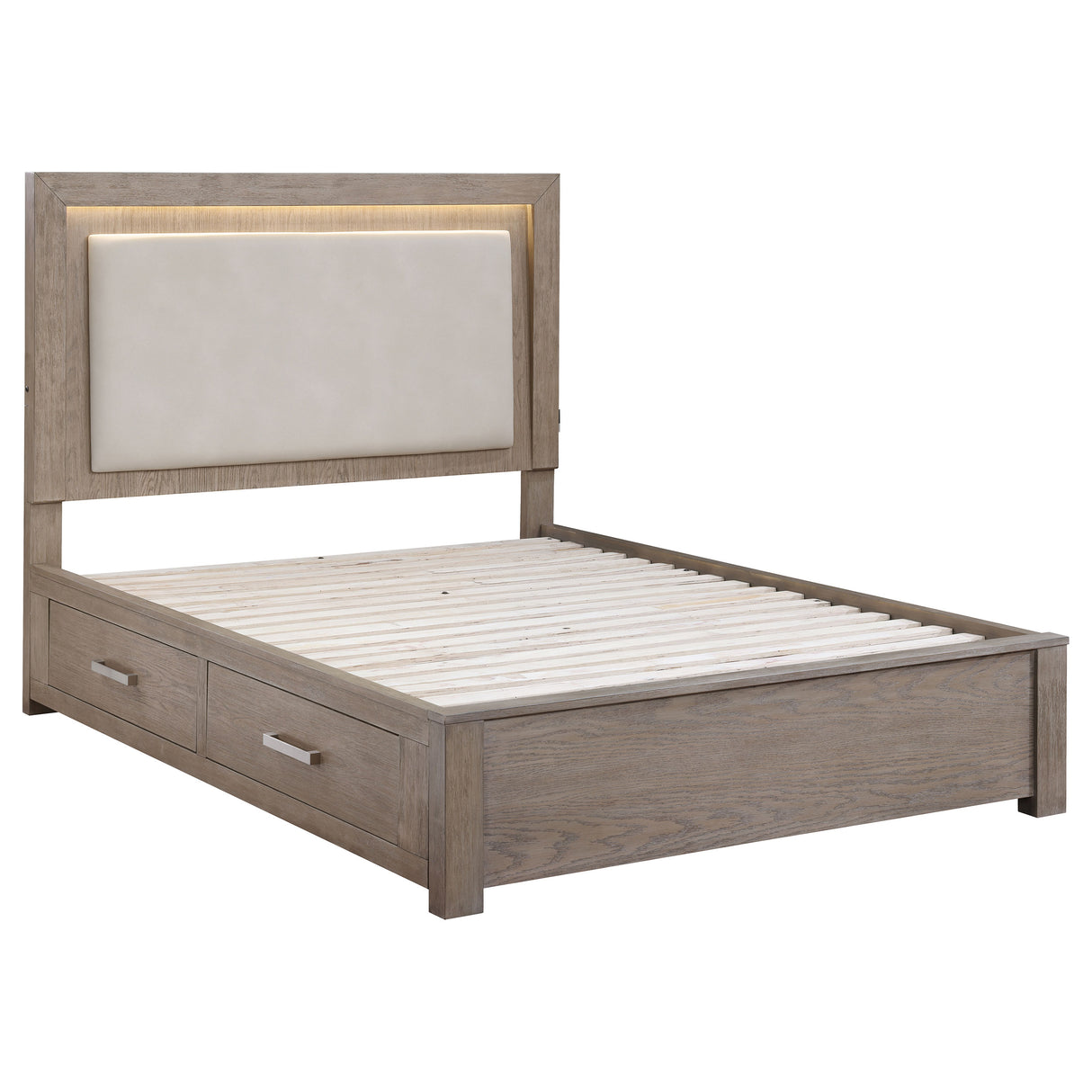 Kenora Panel Platform Storage Bed with LED Lighting - galleria furniture outlet