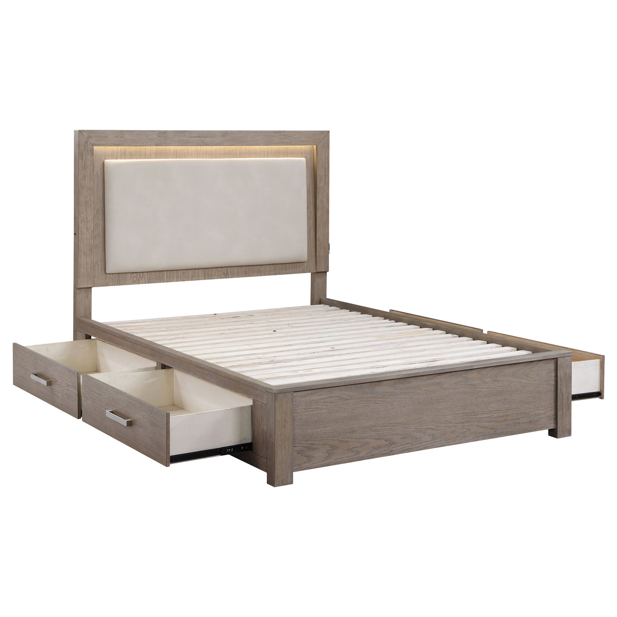 Kenora Panel Platform Storage Bed with LED Lighting - galleria furniture outlet