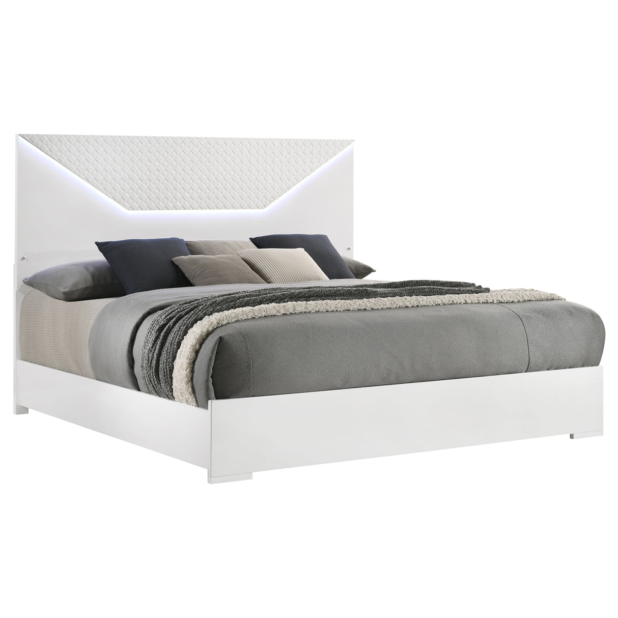 Ives Panel Bed with LED Lighting - galleria furniture outlet