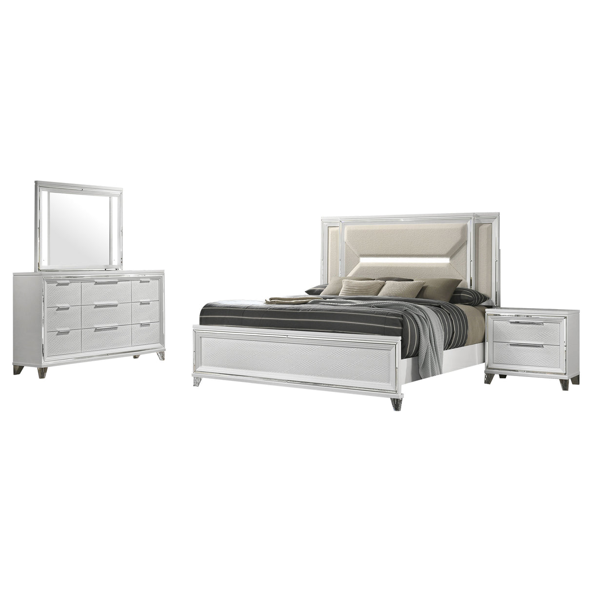 Marmore 4 & 5 Pc E.king, Cal.king, & Queen Bedroom Set