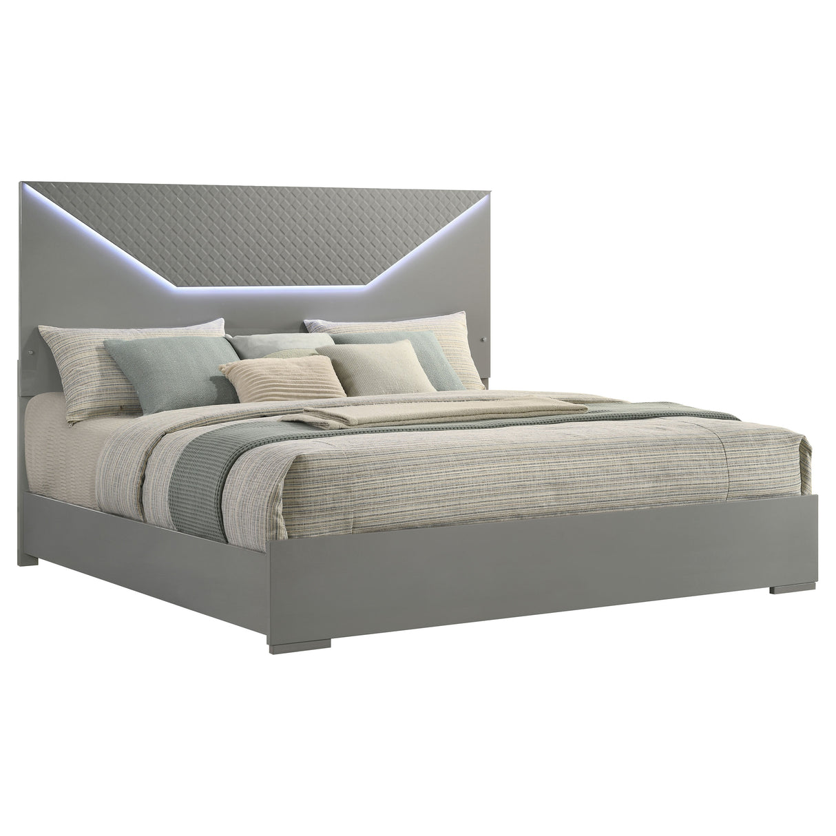 Ives Panel Bed with LED Lighting - galleria furniture outlet