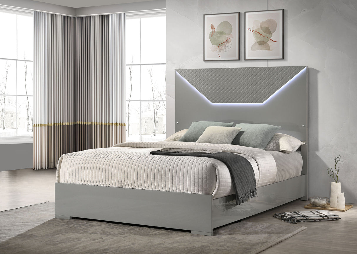 Ives Panel Bed with LED Lighting - galleria furniture outlet