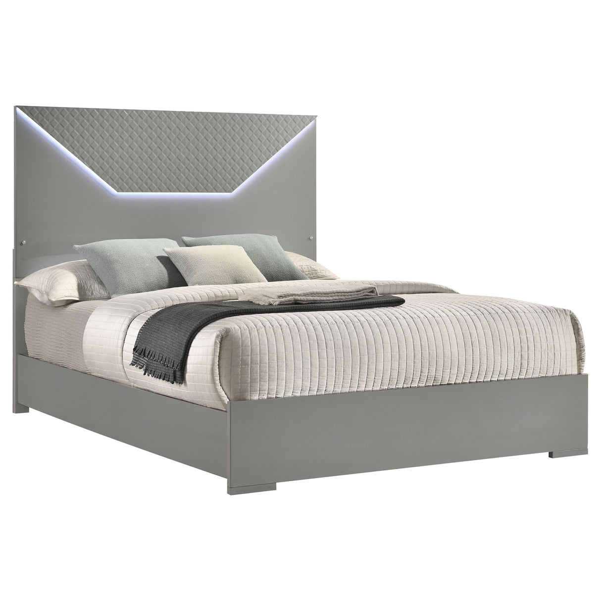 Ives Panel Bed with LED Lighting - galleria furniture outlet