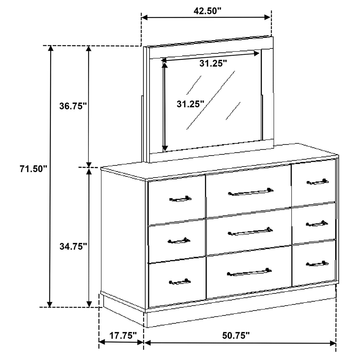 Fenwick Dresser with Mirror - galleria furniture outlet