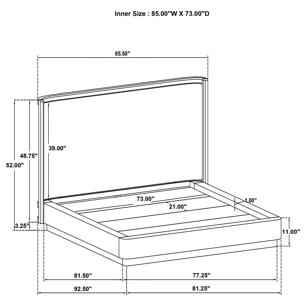 Kailani Wingback Platform Bed - galleria furniture outlet