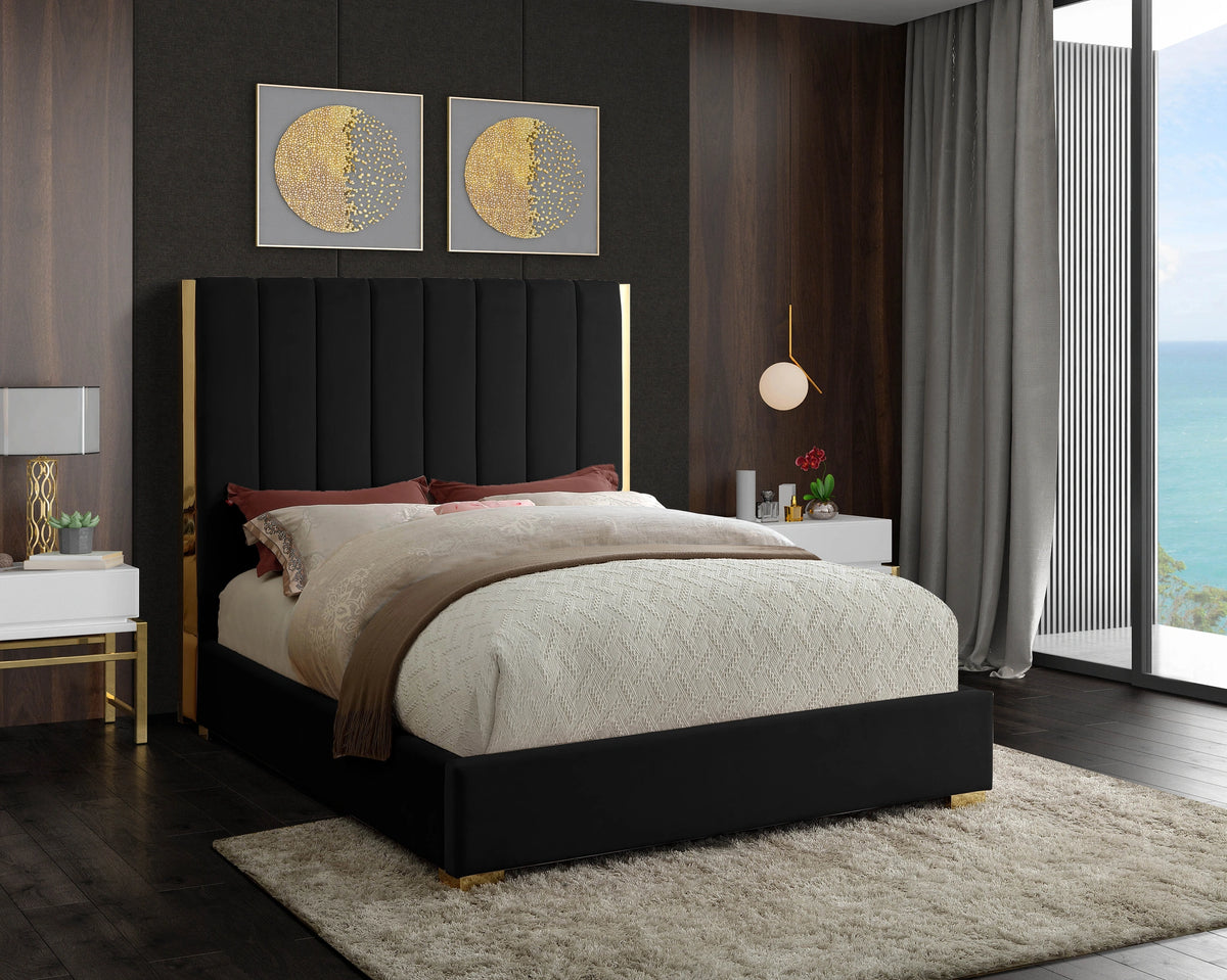 Becca Black Velvet King Bed