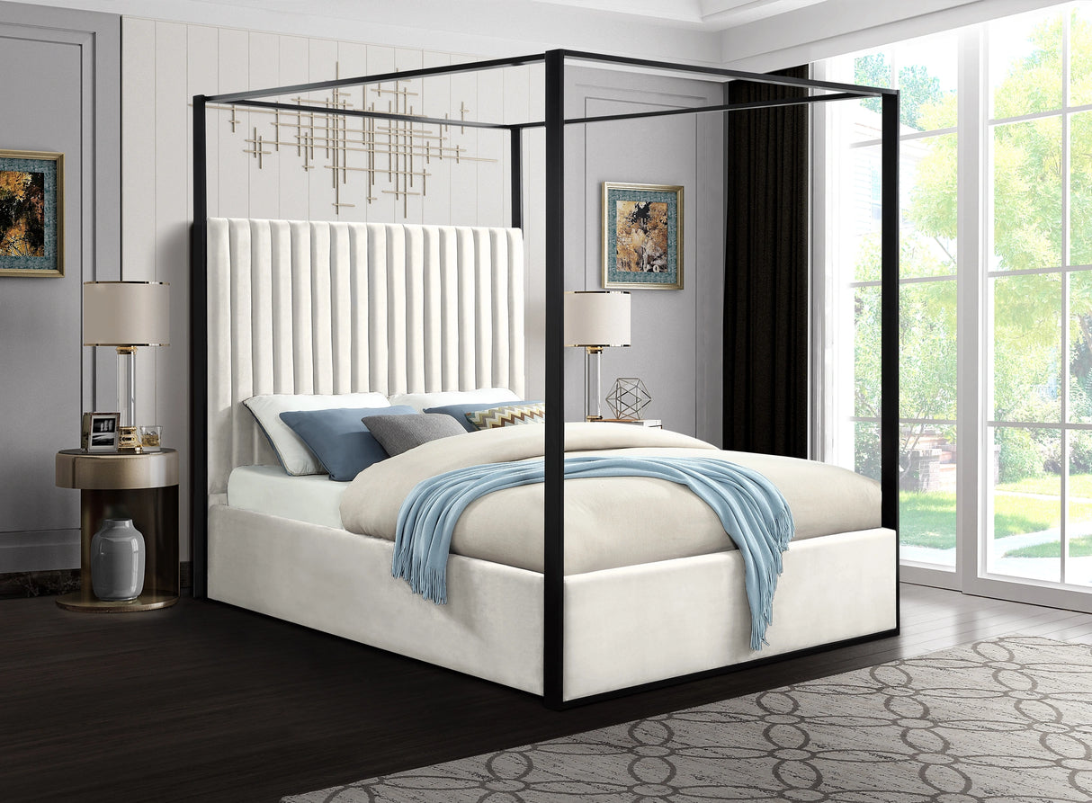 Jax Cream Velvet King Bed