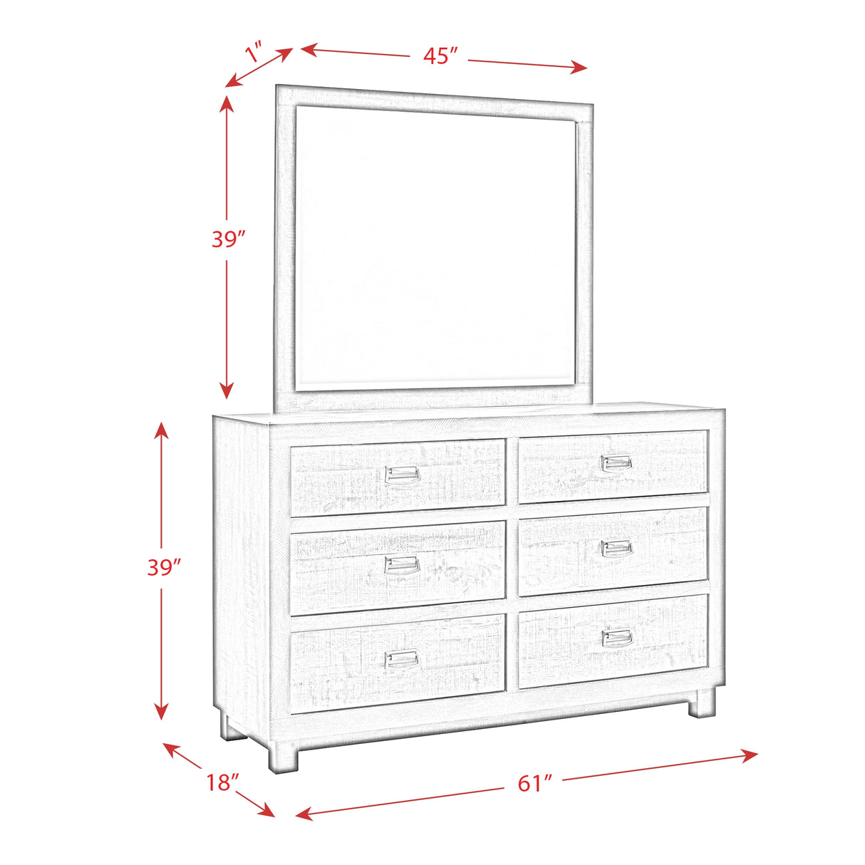 Harlington 6-Drawer Dresser w/ Mirror Set