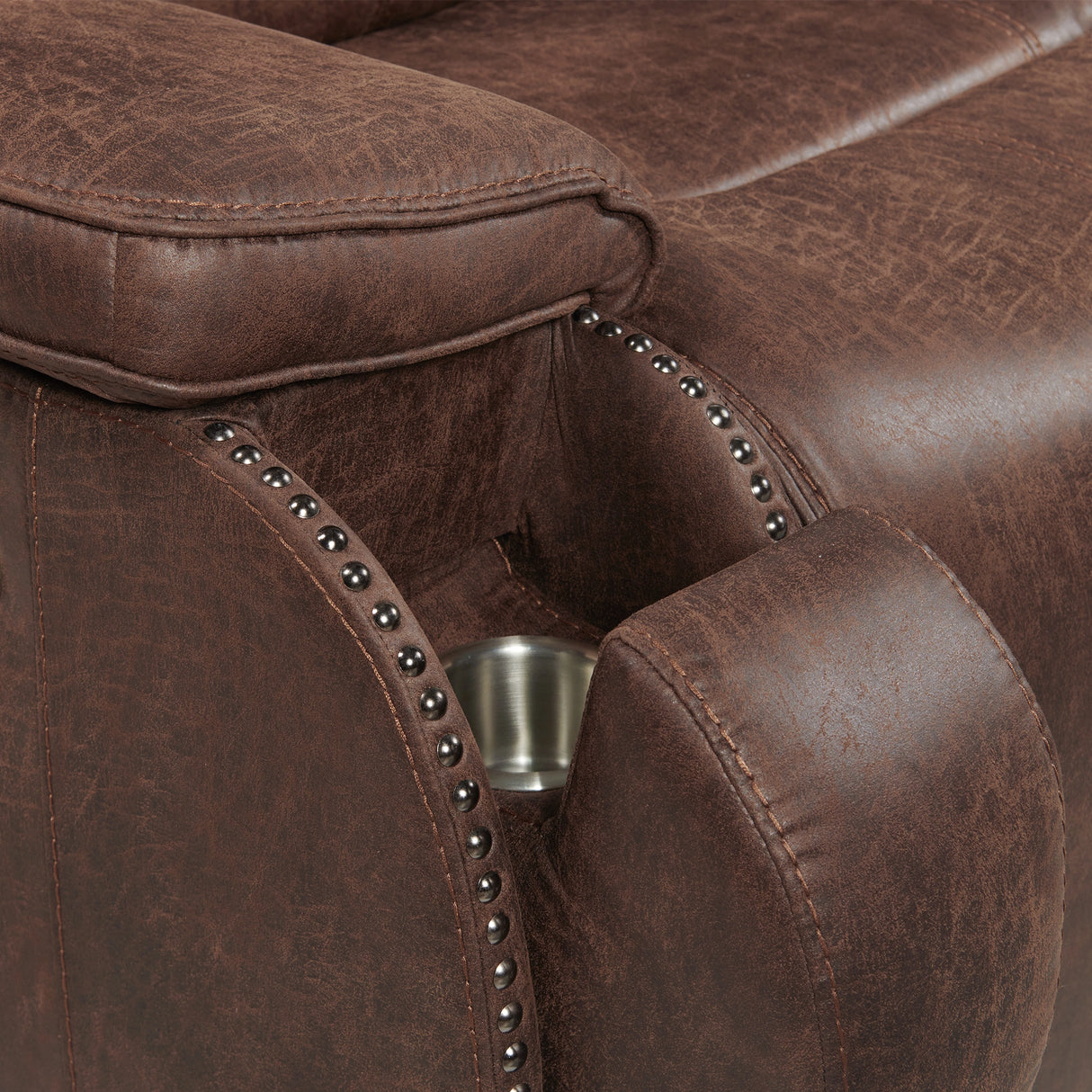 Atlantis Power Motion Recliner with Power Head Recliner in Heritage Brown