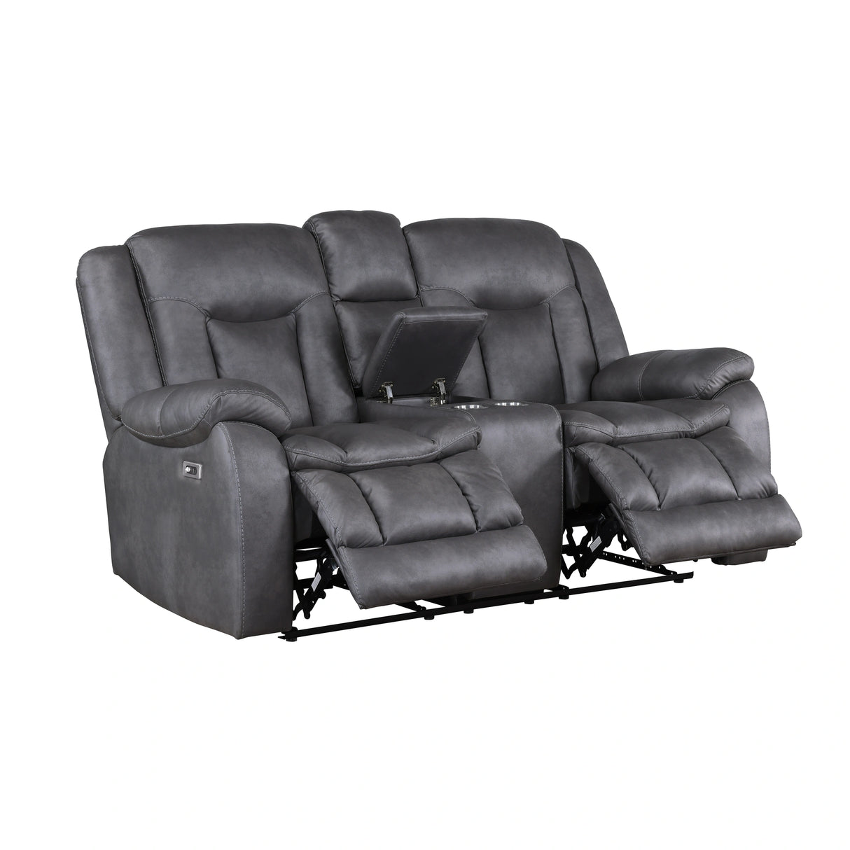 Morello Console Loveseat W/Pwr Fr-Gray