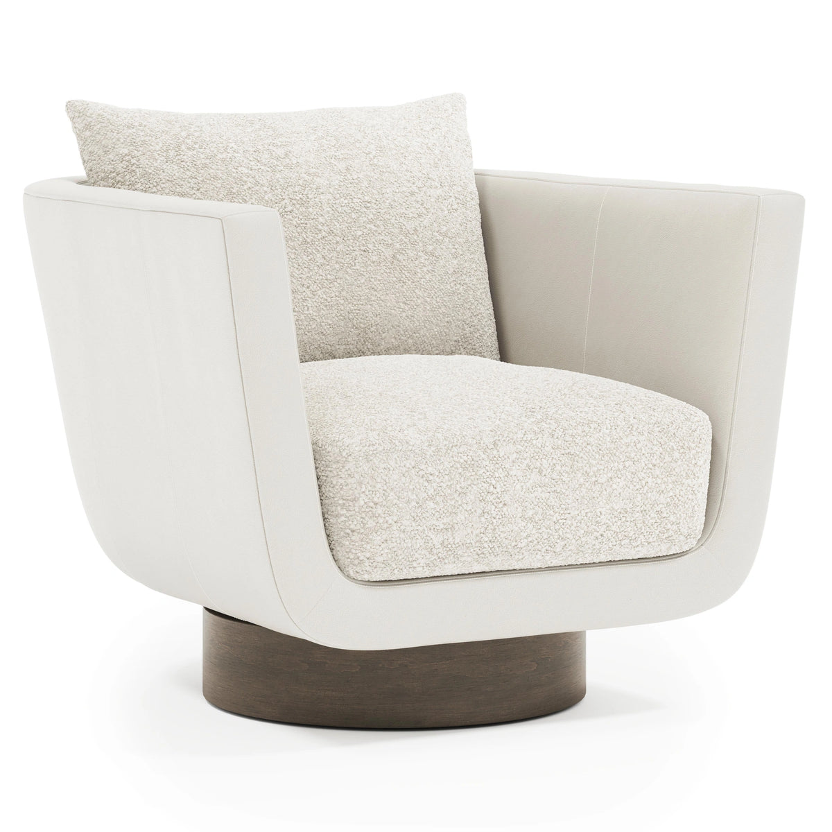 Gemma Leather-Fabric Swivel Chair