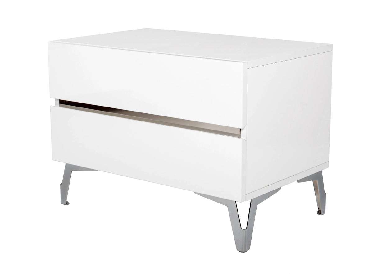 Angela - Italian Modern White Eco Leather 4-Piece Bedroom Set