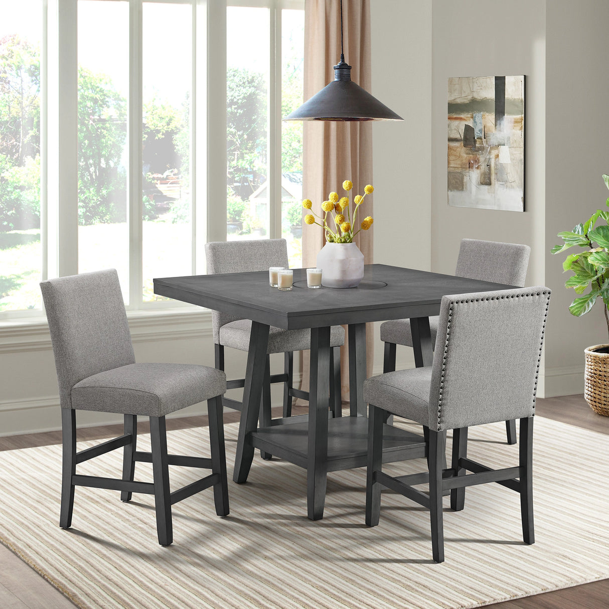 Seneca Square Counter Table with Lazy Susan