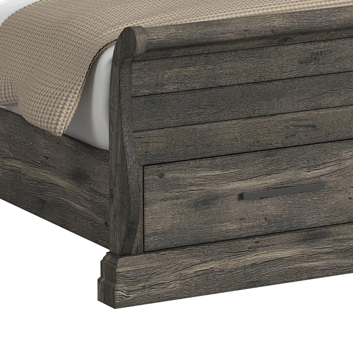 Park Ridge Sleigh Storage Bed in Charcoal