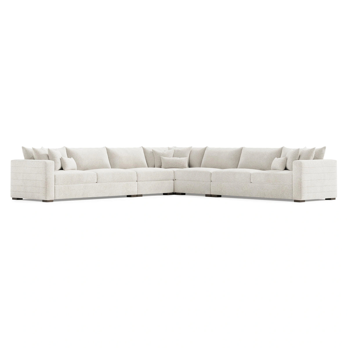 Helena Fabric Sectional Wood Foot
