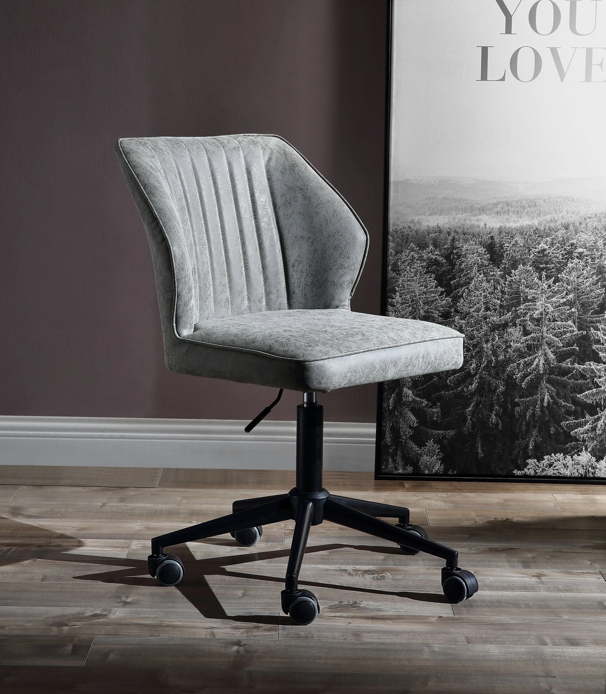 Pakuna Vintage Gray PU & Black Office Chair