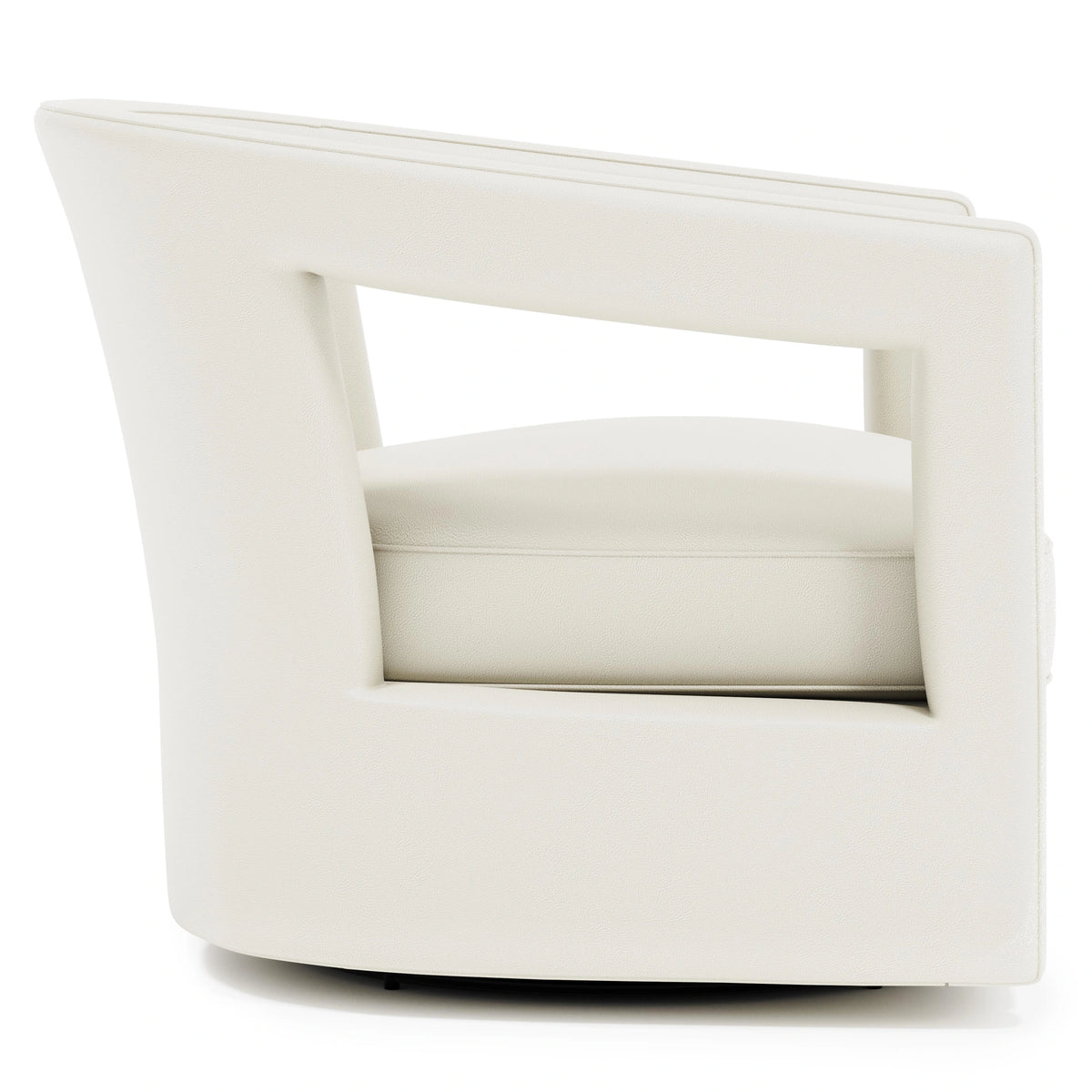 Alana Leather Swivel Chair Without Nails
