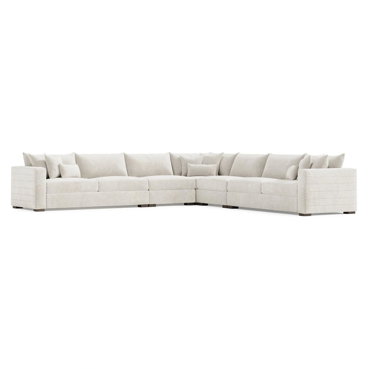 Helena Fabric Sectional Wood Foot