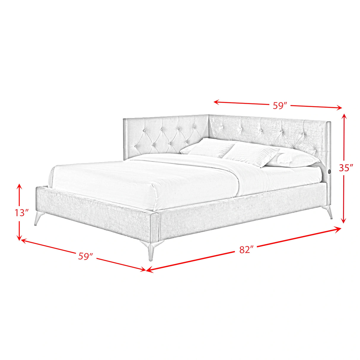 Amberley UPH Corner Bed with LED and USB