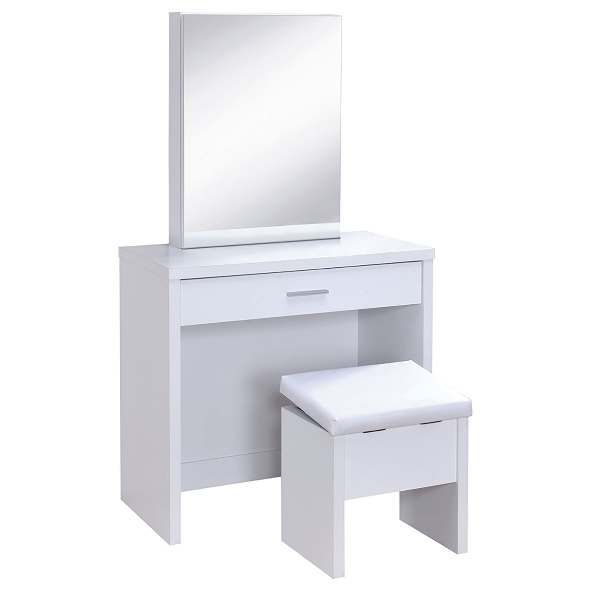 Harvey Makeup Vanity Table with Mirror and Stool - galleria furniture outlet
