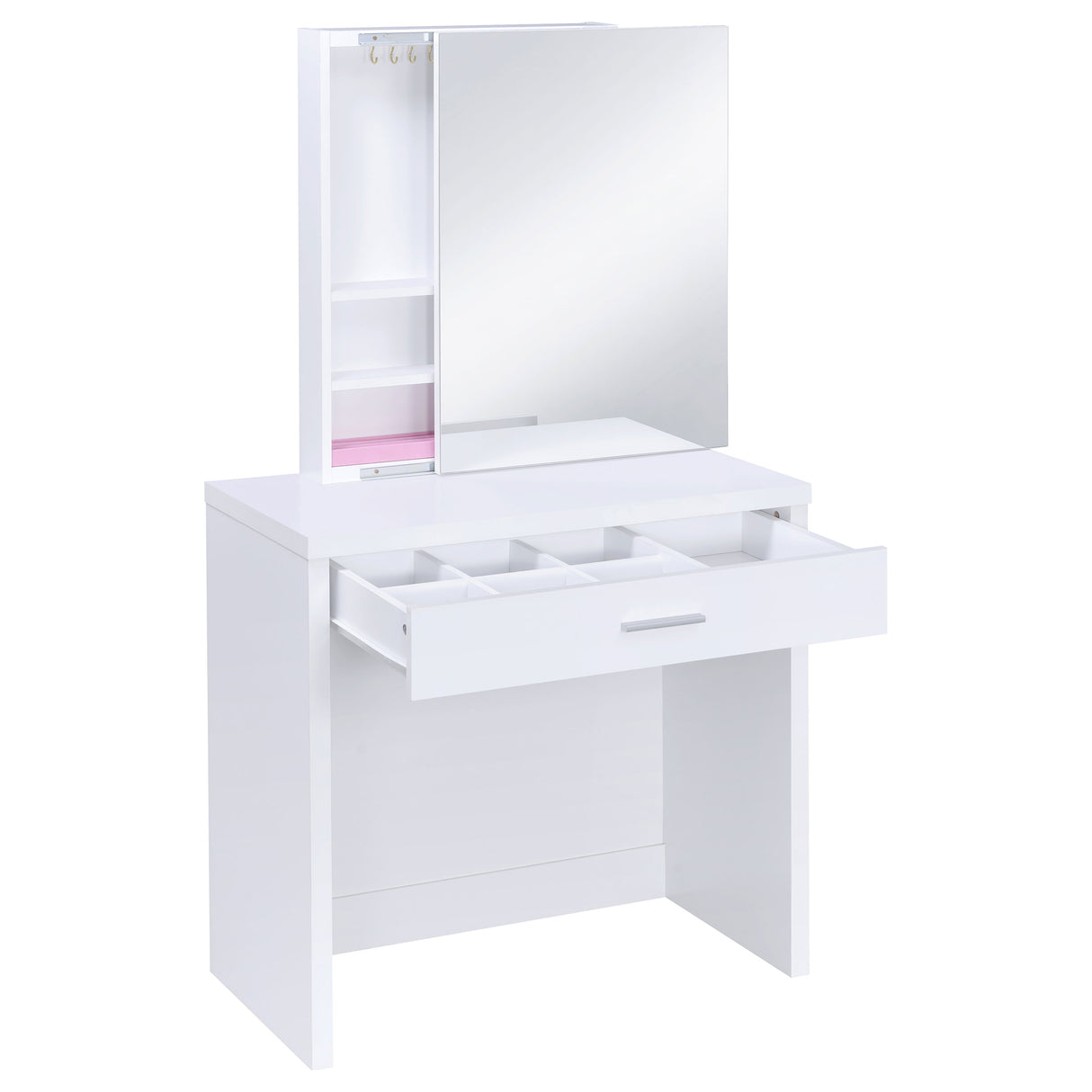 Harvey Makeup Vanity Table with Mirror and Stool - galleria furniture outlet