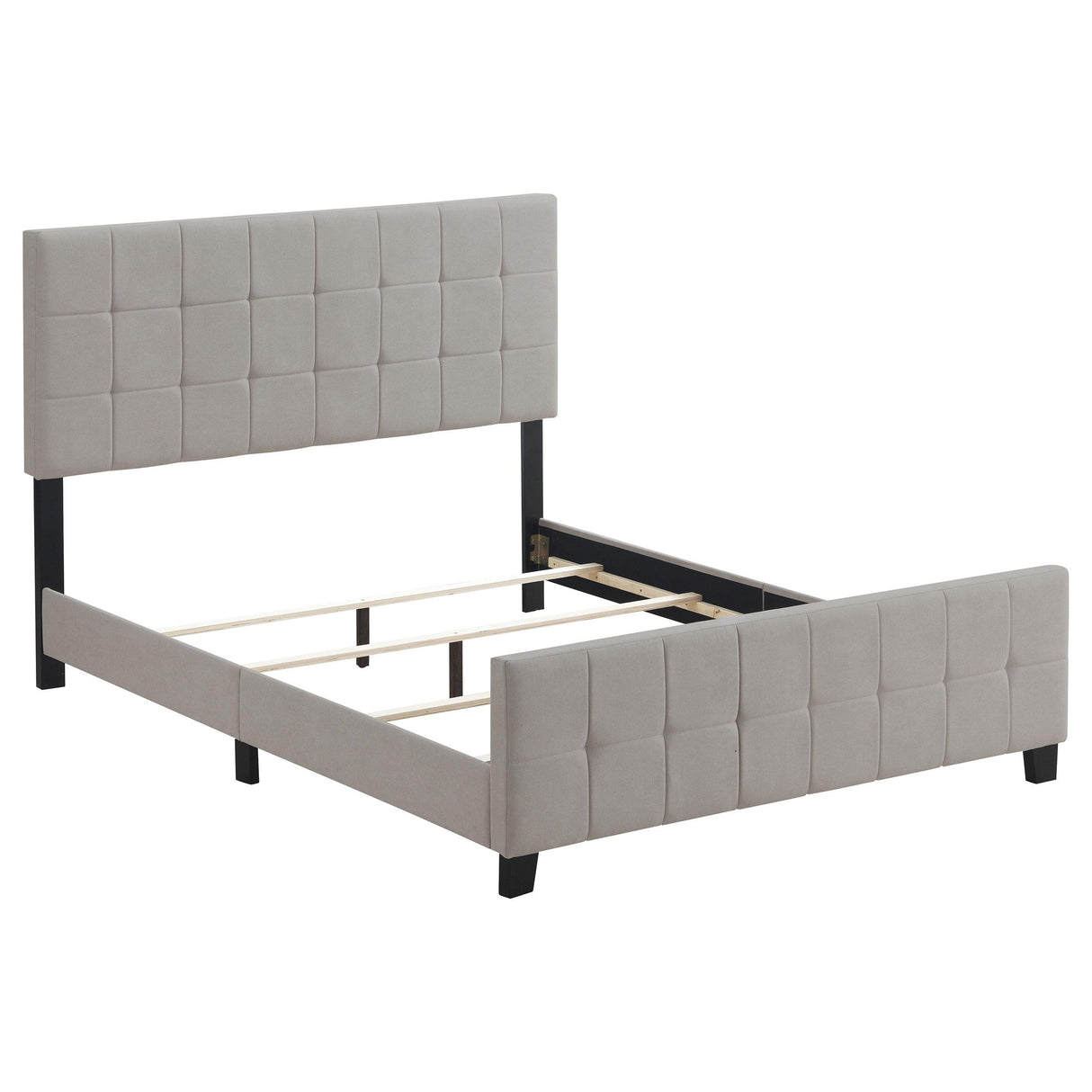Fairfield Eastern King & Queen Upholstered Panel Bed Beige & Grey