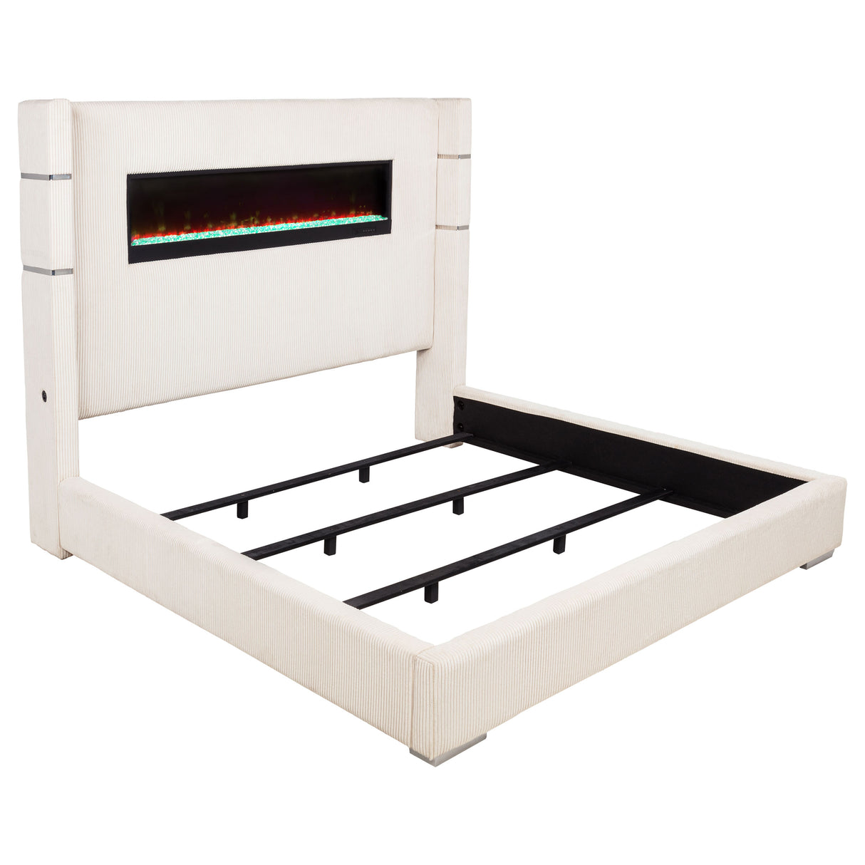 Tisdall Wingback Bed with Flame Visualizer - galleria furniture outlet